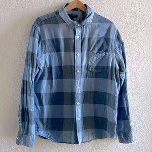 Banana Republic Doubleweave Untucked Fit Men’s Button Down Long Sleeve Shirt L